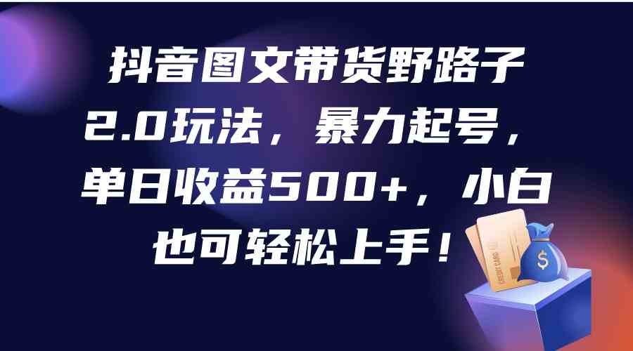 (9790期)抖音图文带货野路子2.0玩法,暴力起号,单日收益500+,小白也可轻松上手!-轻创业指南_活动策划_自媒体素材资源站嘉文资源站