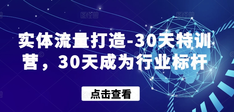 实体流量打造-30天特训营,30天成为行业标杆-轻创业指南_活动策划_自媒体素材资源站嘉文资源站