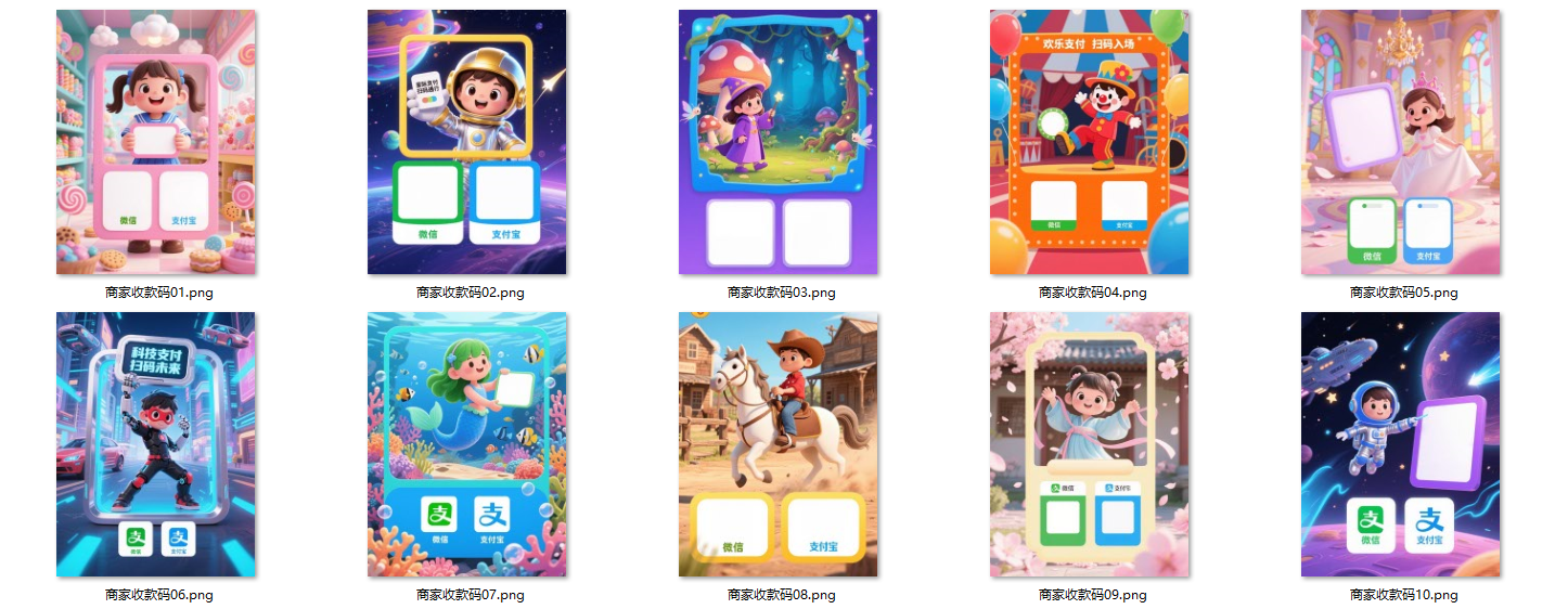 （080601期）素材合集‖收款码美化｜商家收款码，共26款-轻创业指南_活动策划_自媒体素材资源站嘉文资源站